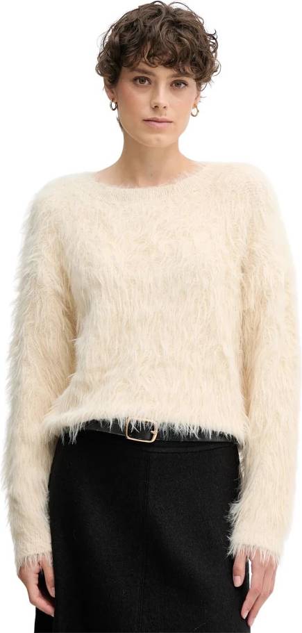 Oui Rundhals Strickpullover - Beige
