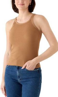 Tank printer Sanctuary Printer Ribbed Tank Top Large Toasted Coconut