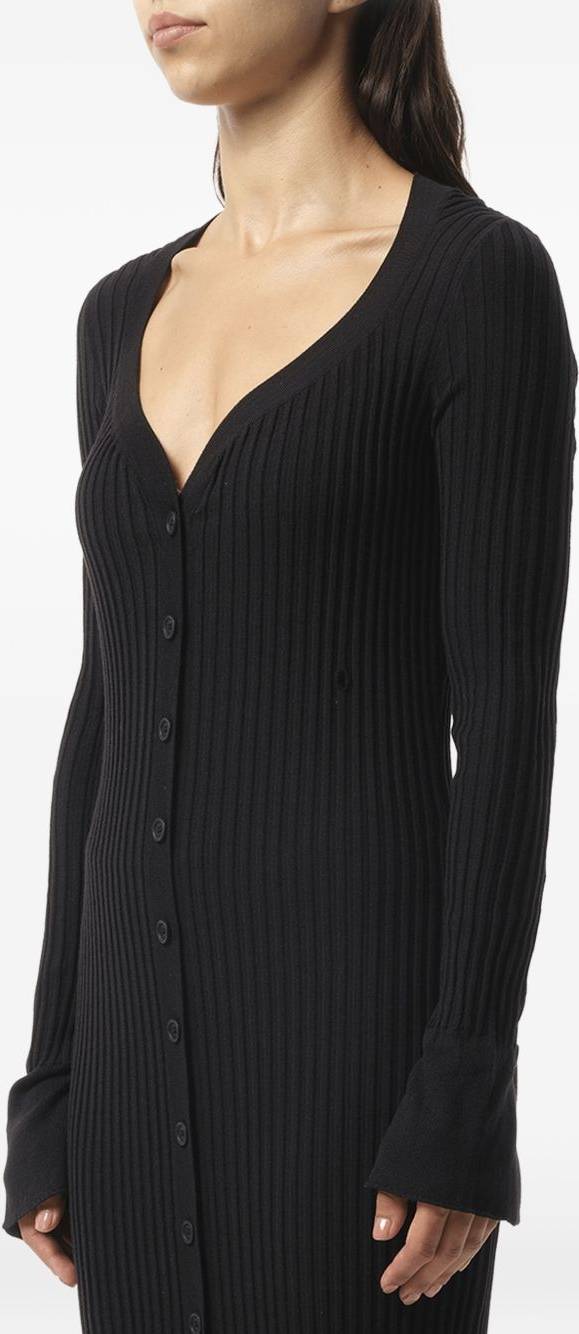 Givenchy Ribbed Wool Cardi Coat - Black