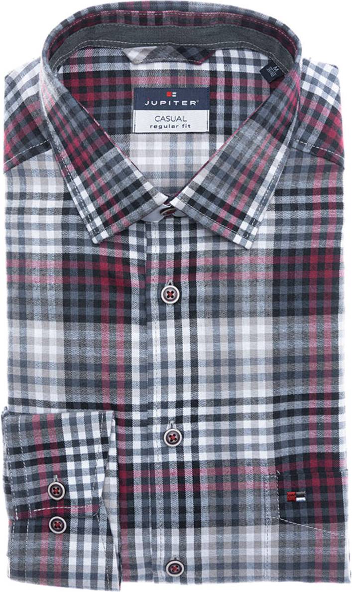 Casual Regular Fit Overhemd Ruit - Rood