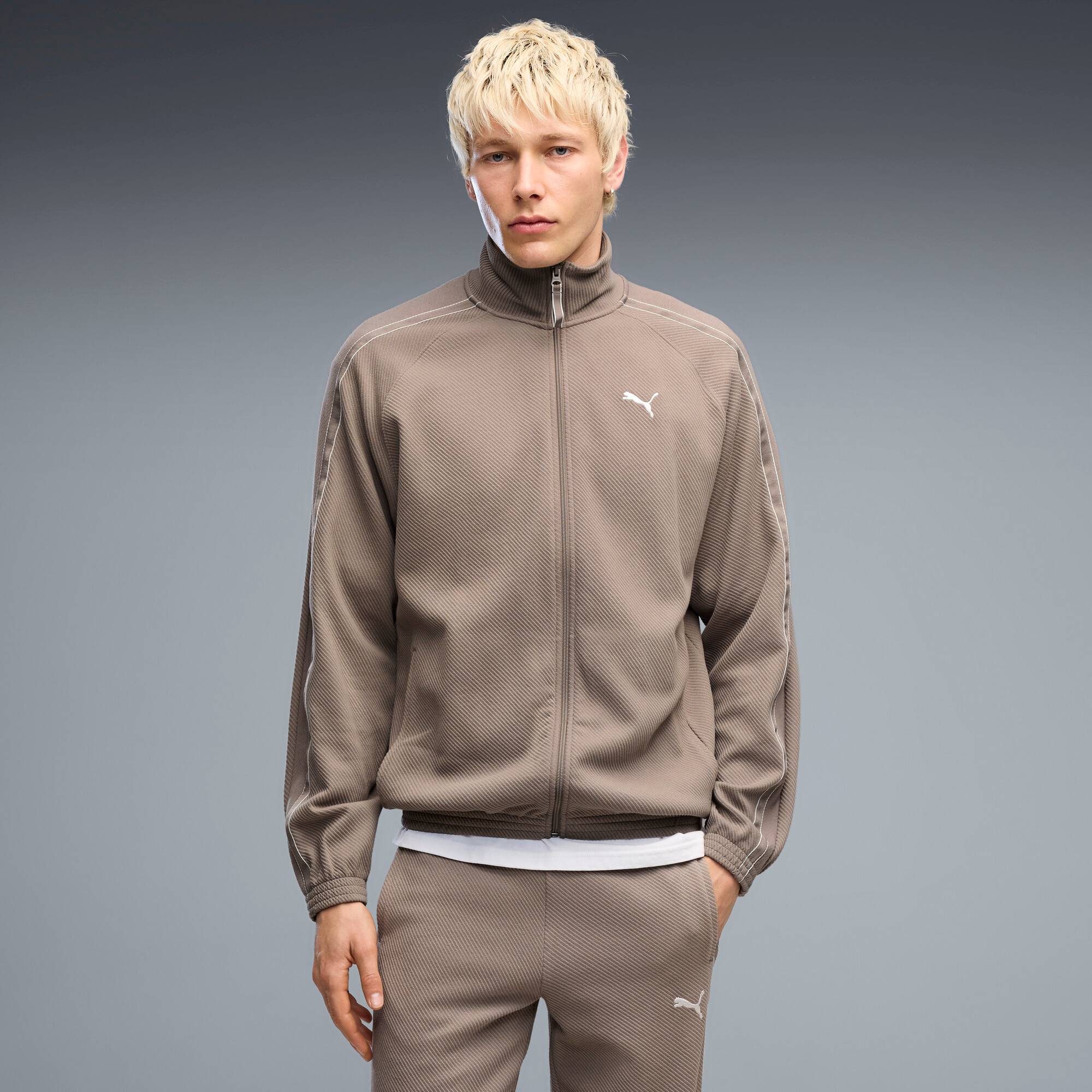 Puma Ribbed Reversible Tracksuit Jacket - Beige