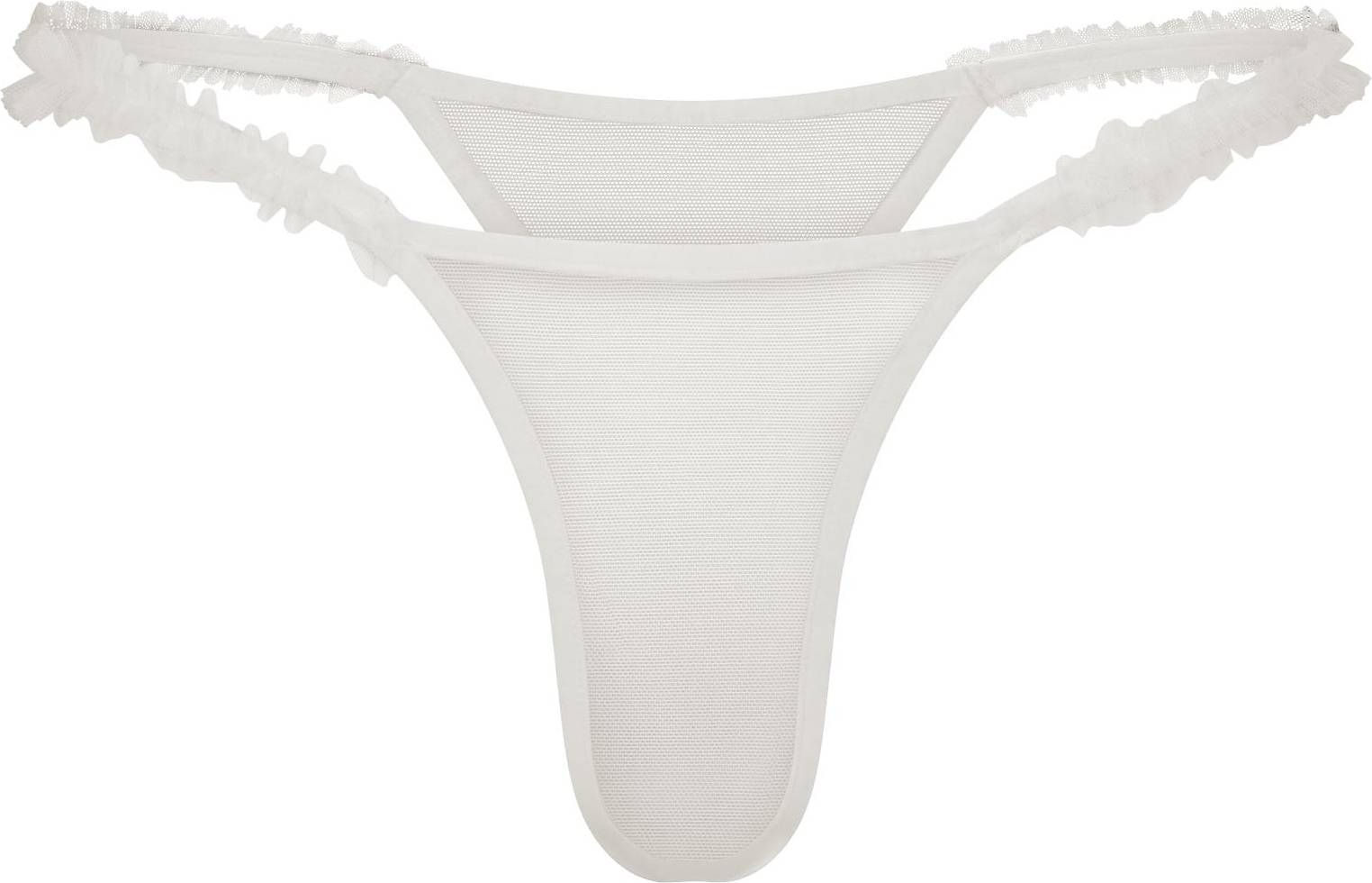 SKIMS Ruffle String Thong - White