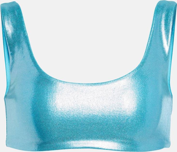 Jade Swim Rounded Edges Bikini Top - Blue