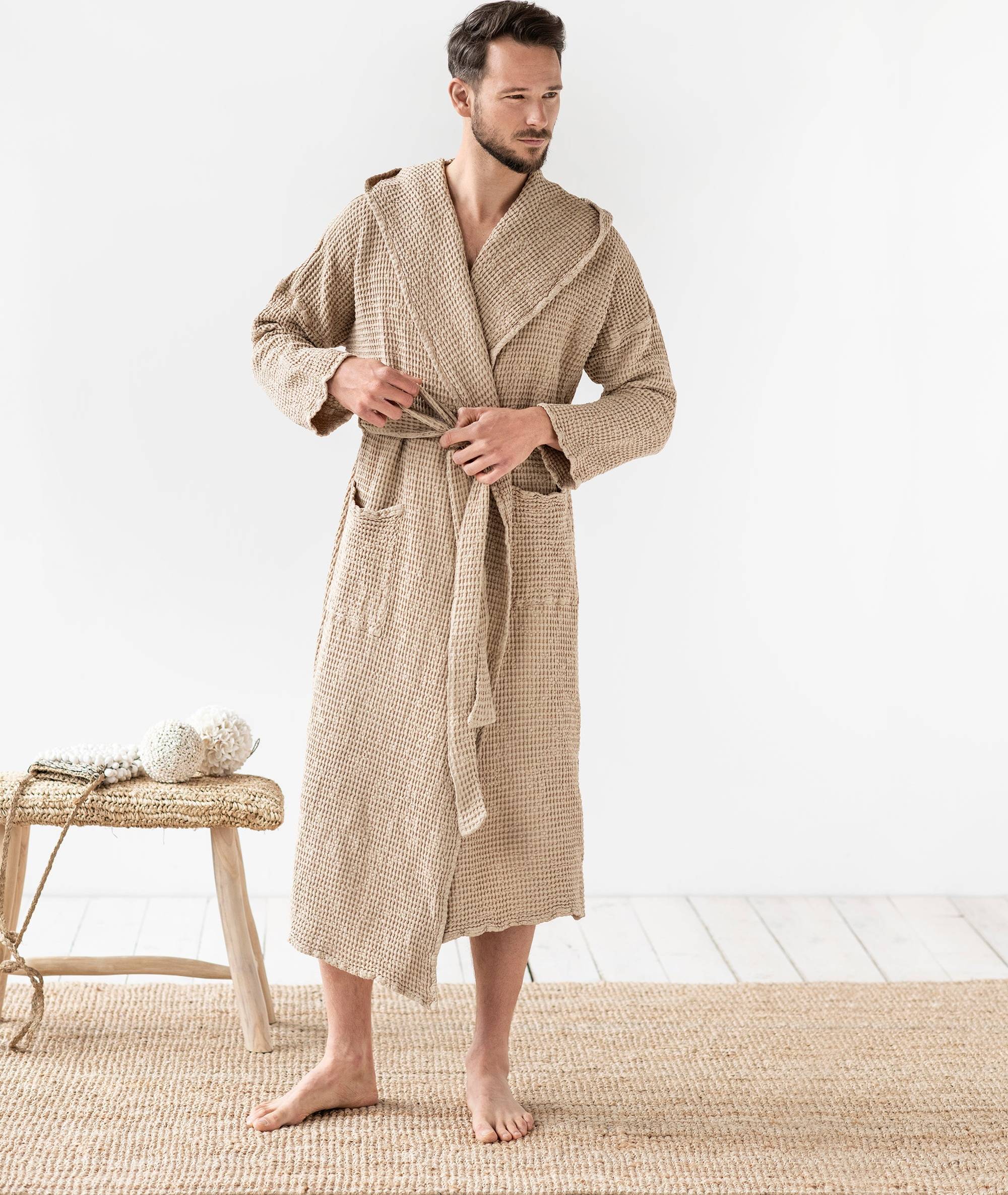 Waffle Robe - Beige