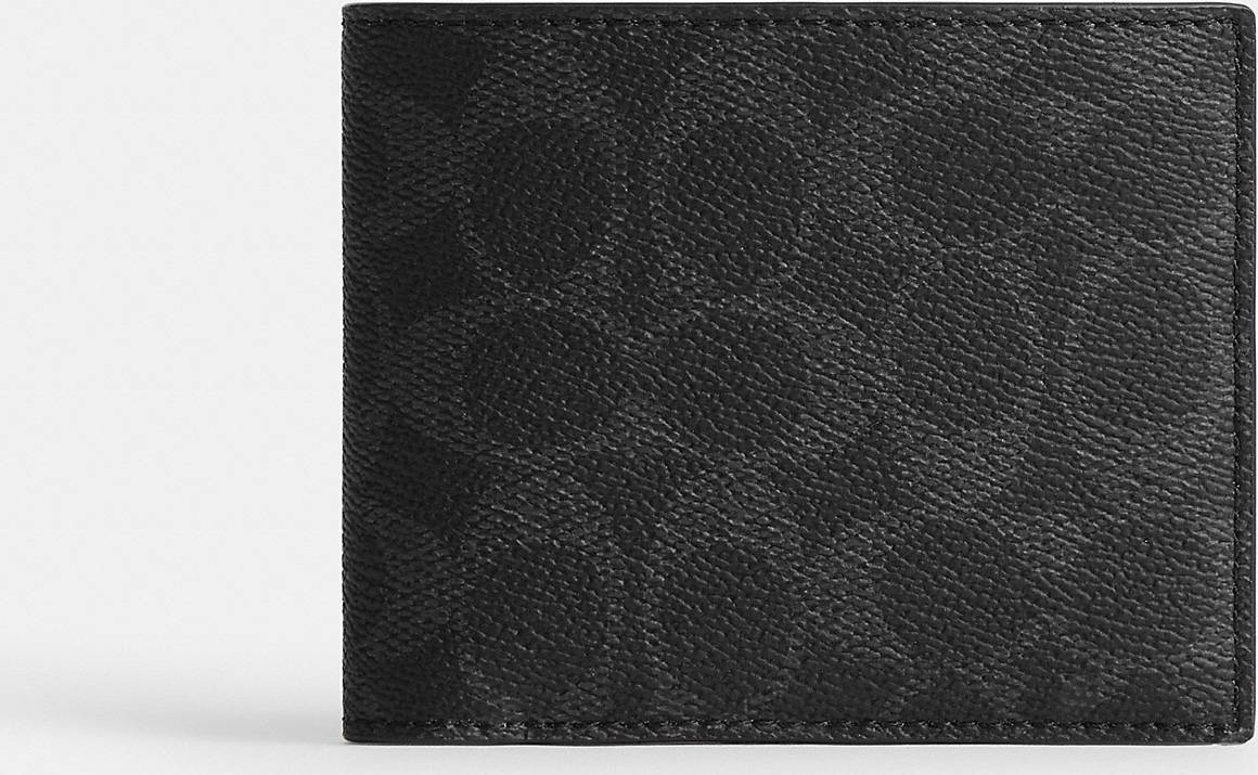 Black coach wallet Coach 3-In-1 Wallet In Signature UpcraftedLeather - Black