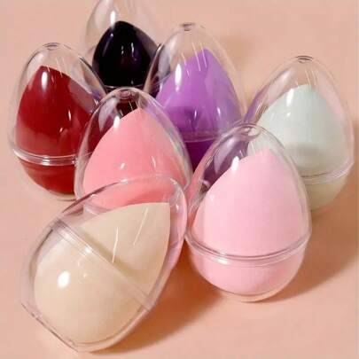 Shein Makeup Sponge With Storage Box Set Powder Puff