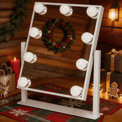 Magnifying mirror with light Shein Makeup Mirror With LED Light Cosmetic Vanity Mirror 360° Rotation 10X Magnifying