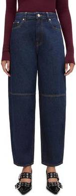 Ganni Rinse Mid Rise Barrel Jeans - Rinse