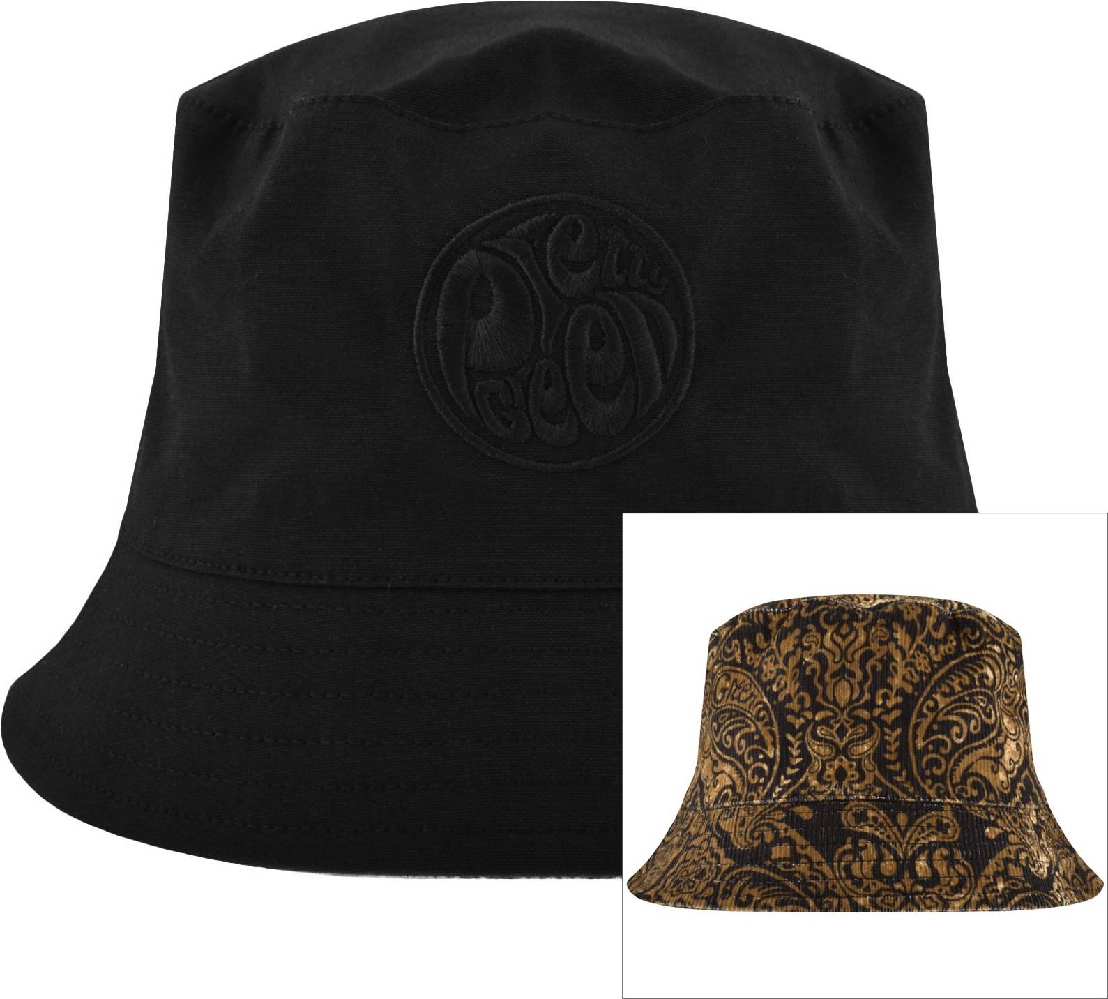 Pretty Green Rave On Reversible Bucket Hat - Black