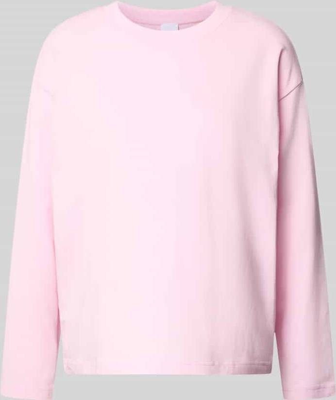 Pyjamabovendeel Met Geribde Ronde Hals - Roze