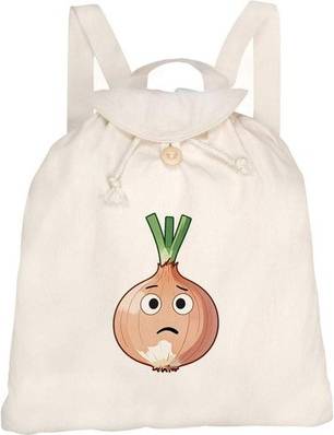 Azeeda Scared Onion Canvas Rucksack Backpack