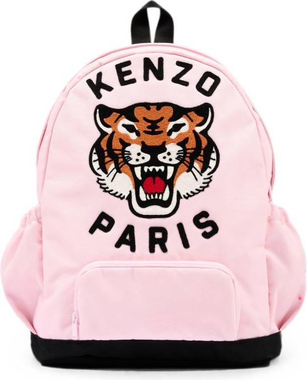 Kenzo Kids Tiger Patch Embroidered Backpack - Rosa