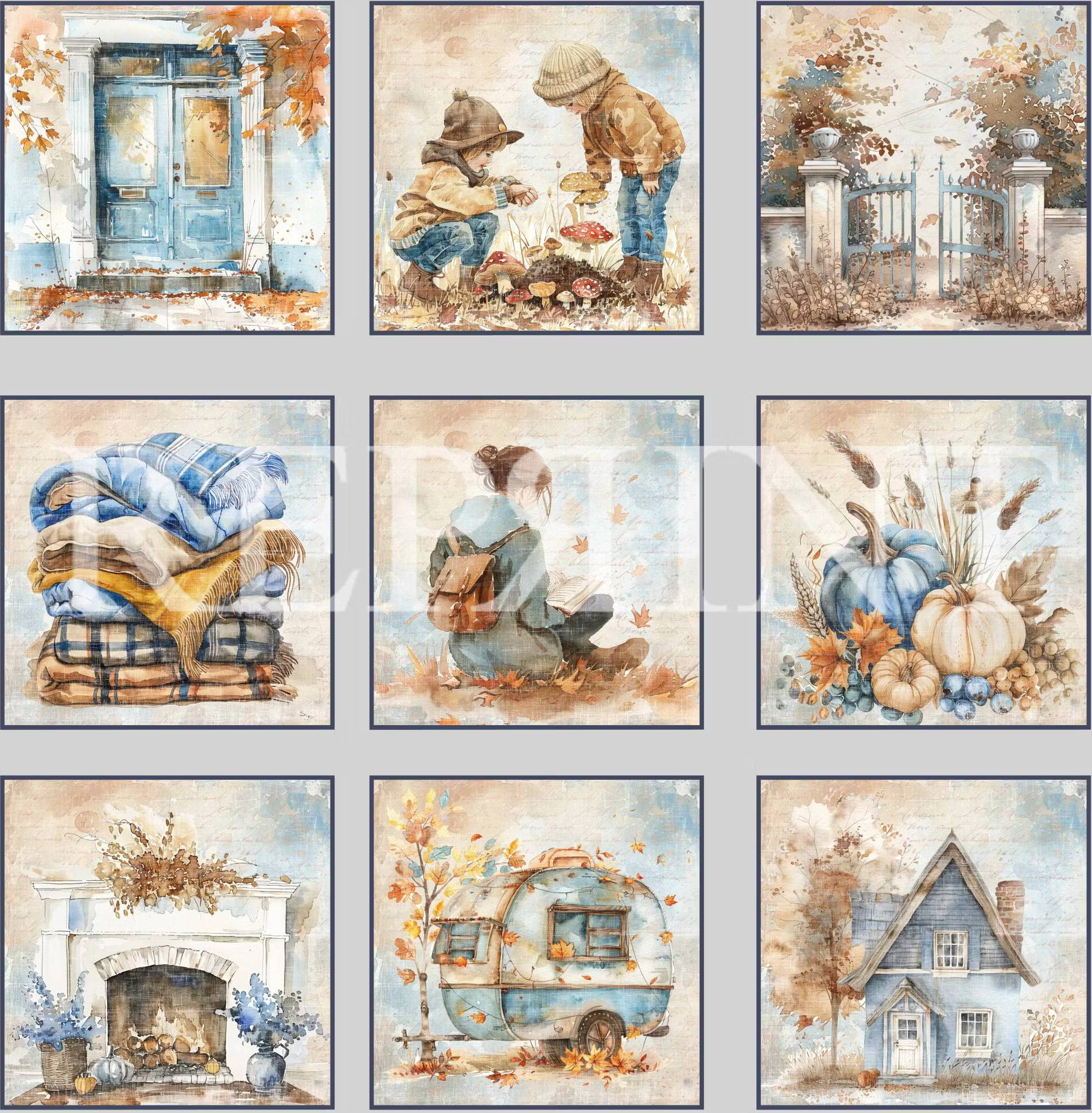 Reprint Papper Scrapbooking Tags Fall 12x12