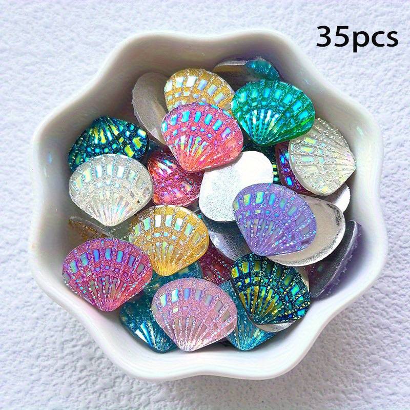 Temu 35pcs Random Color Mixing Shiny Shell Rhinestones