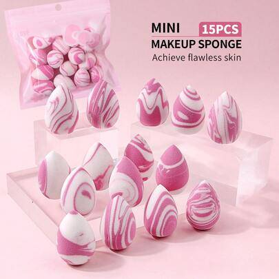 Shein Marble Pattern Mini Makeup Sponge Set - Powder Puff