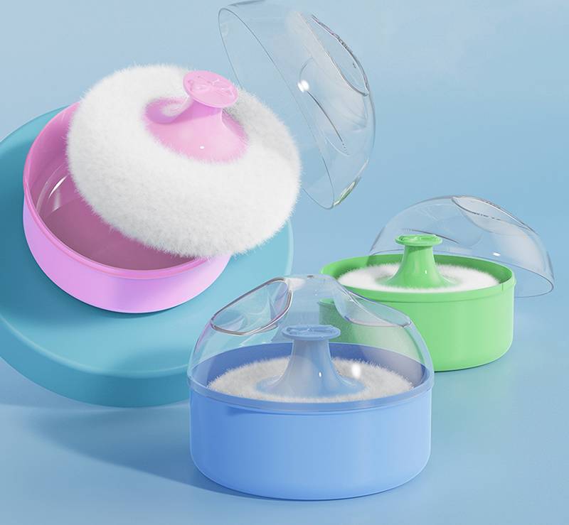 Talcum Powder Puff With Box Soft Face Body Cosmetic Powder Sponge Box Case Container