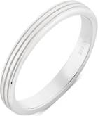 Argento Silver Simple Ridge Ring - Silver