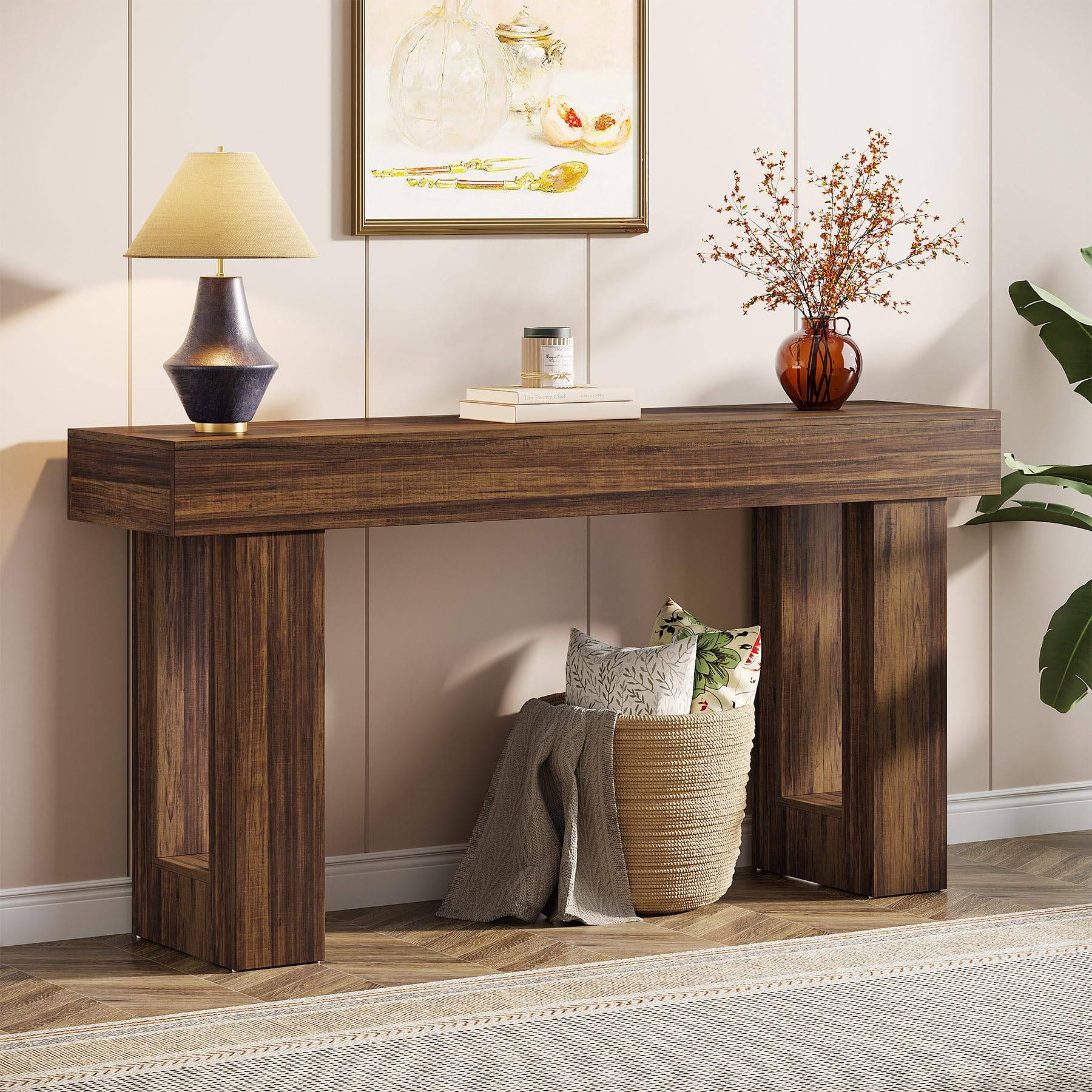 Tribesigns 160 cm Long Wooden Rectangular Slim Console Table Console Table