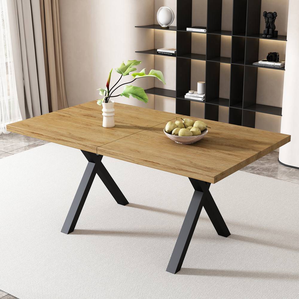 Rolipo Modern Rectangular Dining Table Oak Dining Table