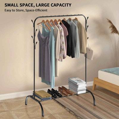 B&Q Double Rod Clothes Rail Heavy Duty Garment Rack Clothes Rack