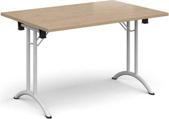 Dams Rectangular Folding Leg Table With White Legs Table