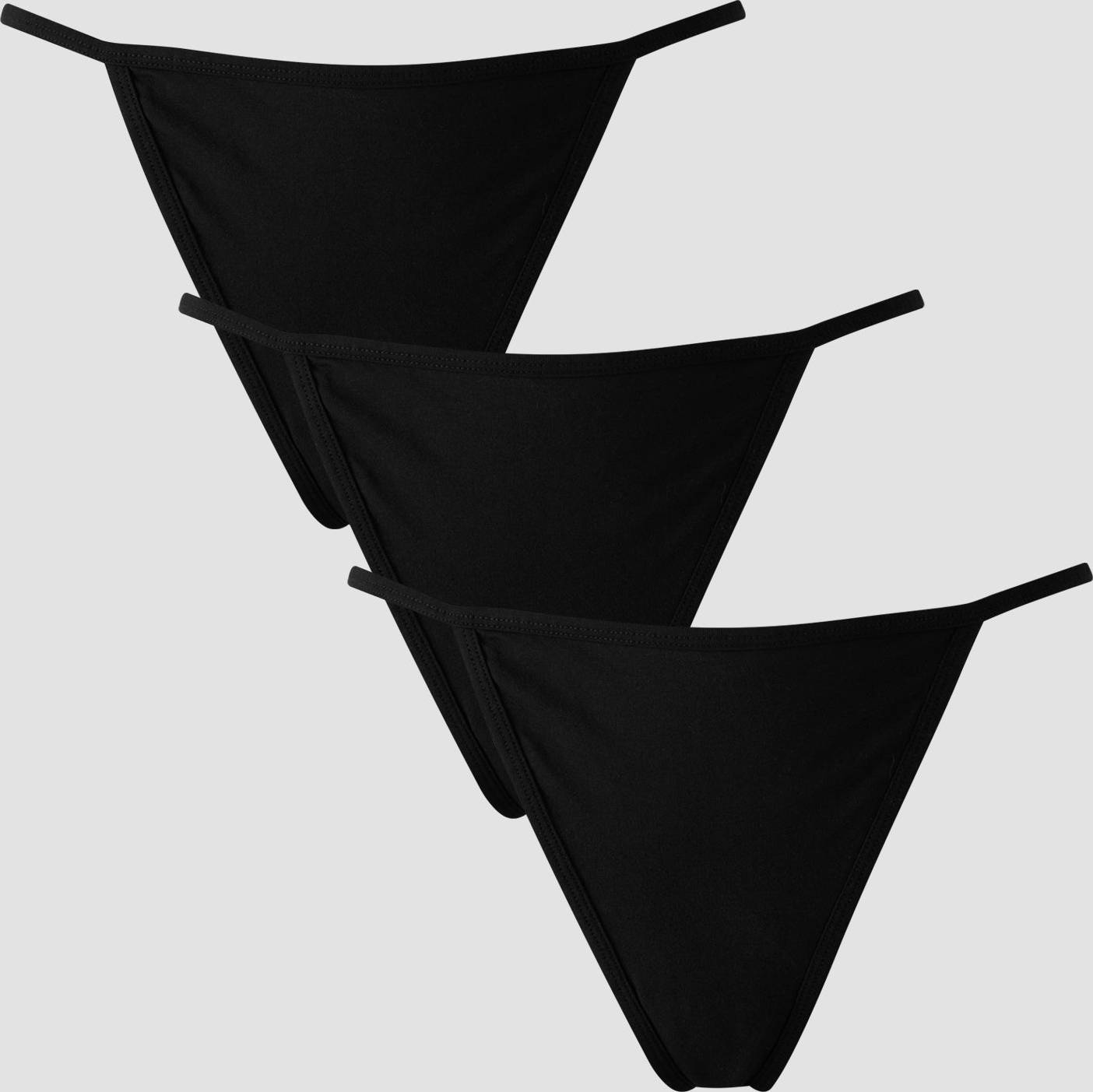 MP Mid Rise G String 3 Pack - Black