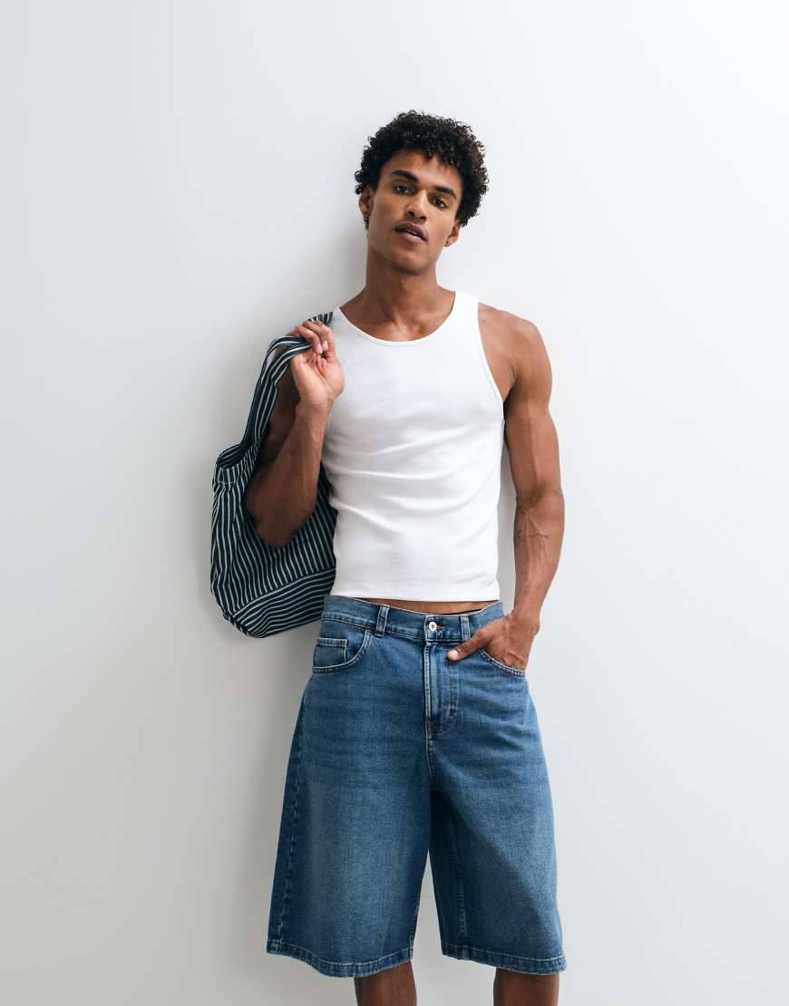 Collusion Ribbed Vest - White