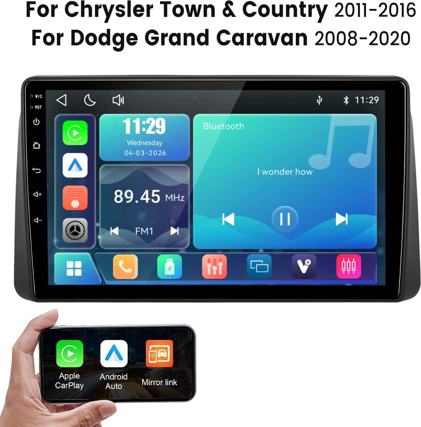 Car stereo system Junsun Linux System Carplay Android Auto Mirror Link