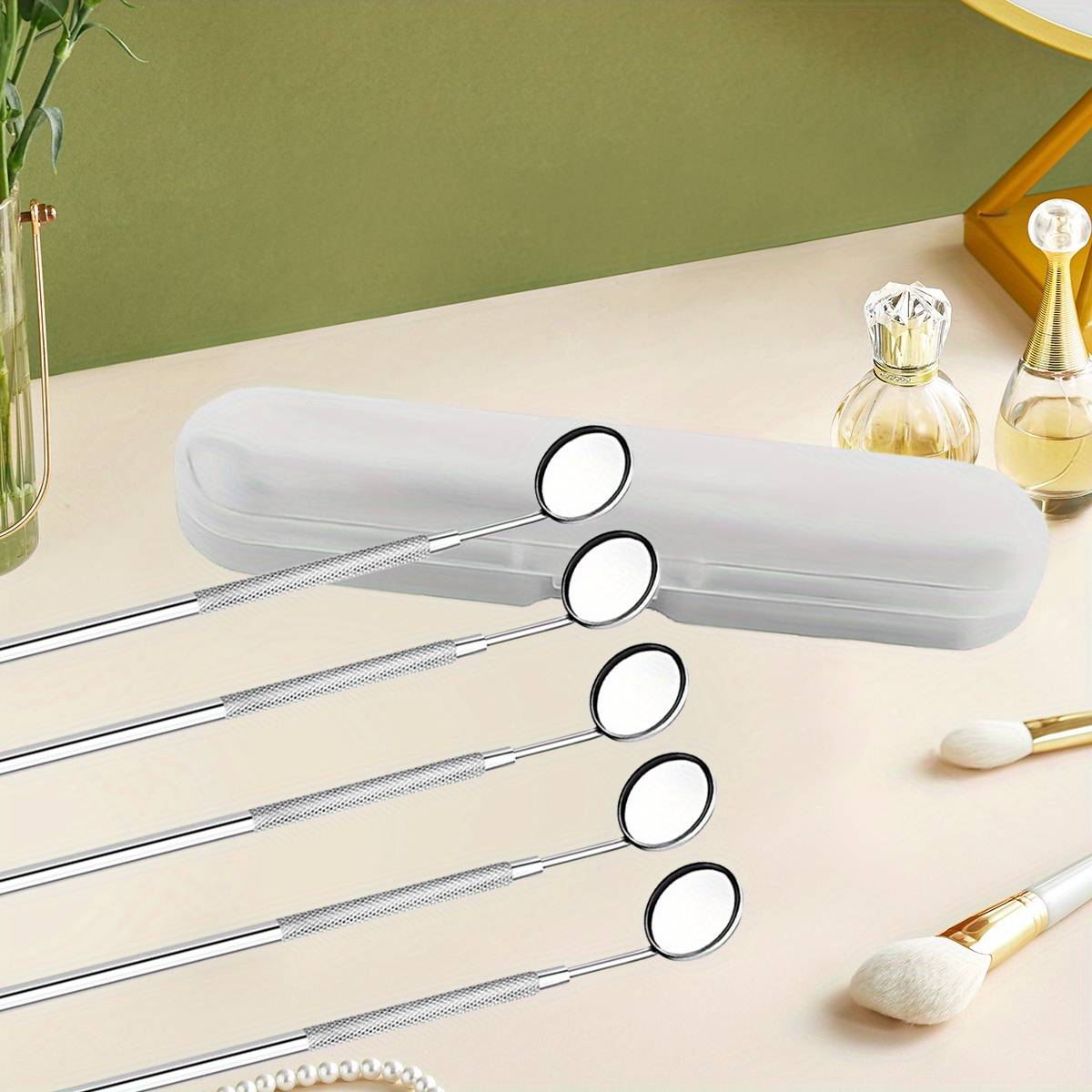 Temu Inspection Mirror Set Round Mini Detachable With Long Handle
