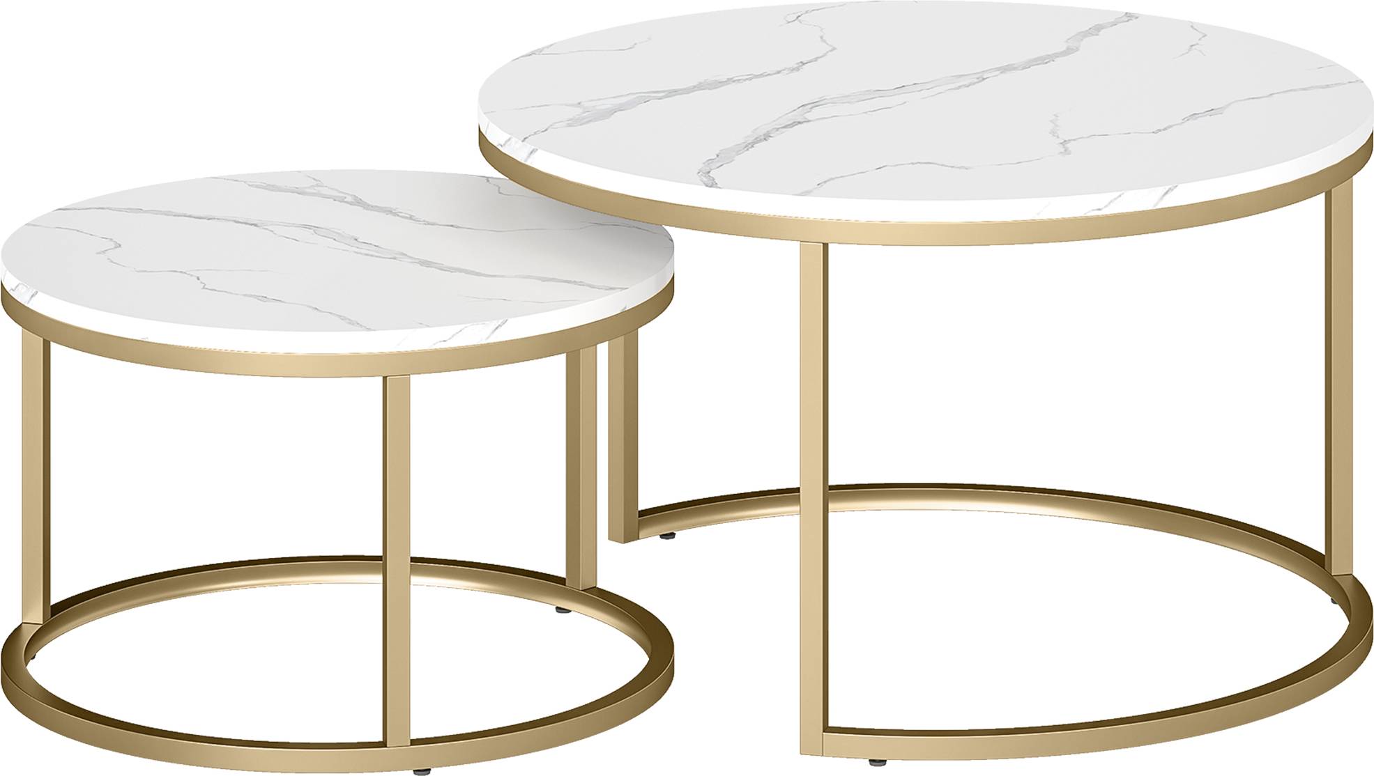 Homcom 2 Pcs Stacking Coffee Table Set Table 2pcs