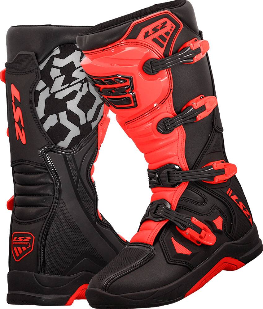 LS2 Raptor Boots - Black/Red