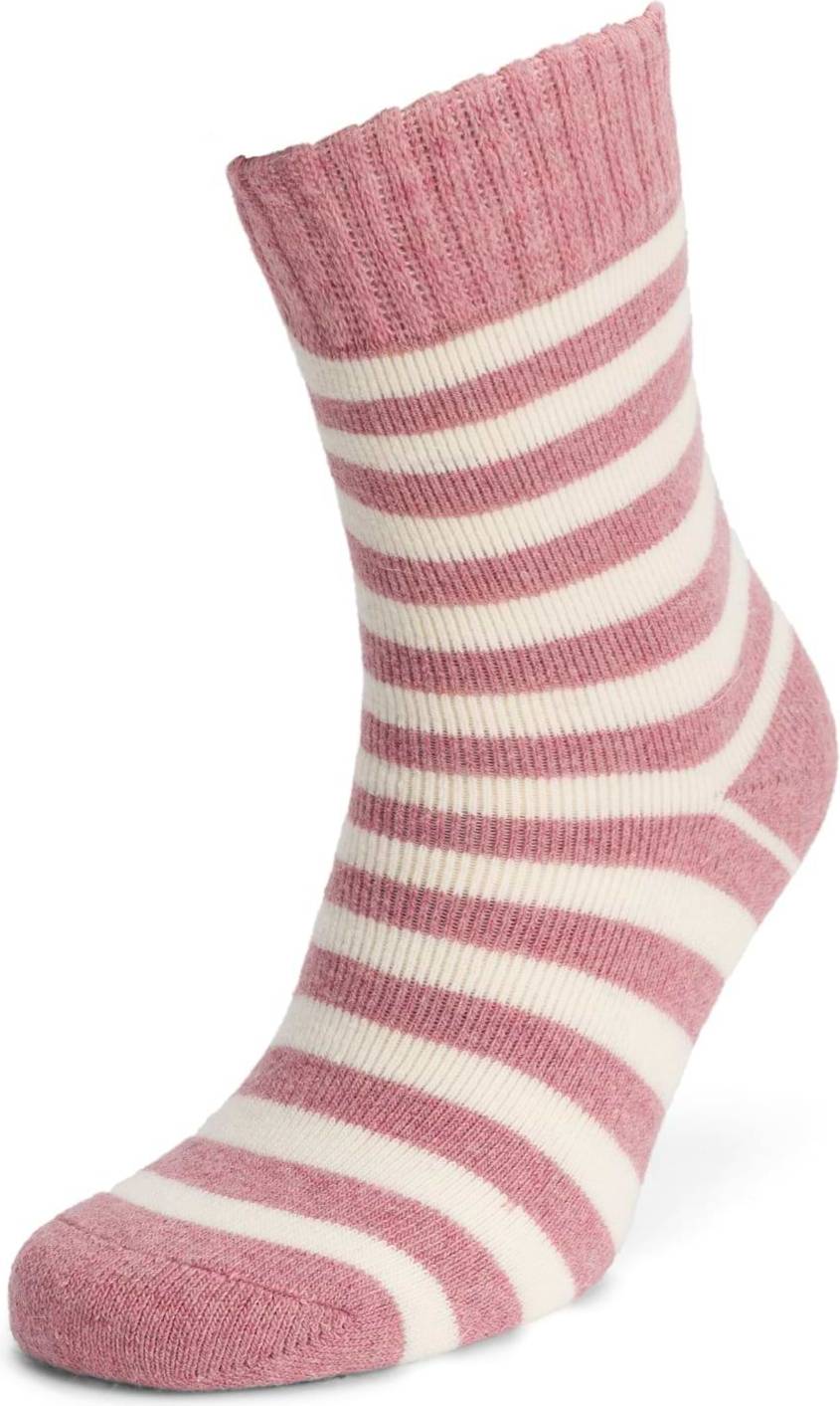 Ladies Wide Stripe Ribbed Socks - Pink