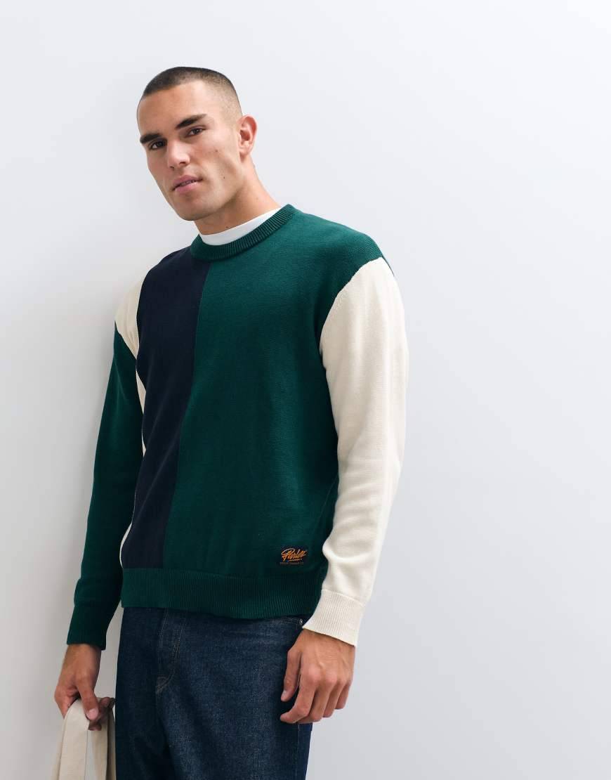 Color Block Knit Crew Neck Sweater - Multi