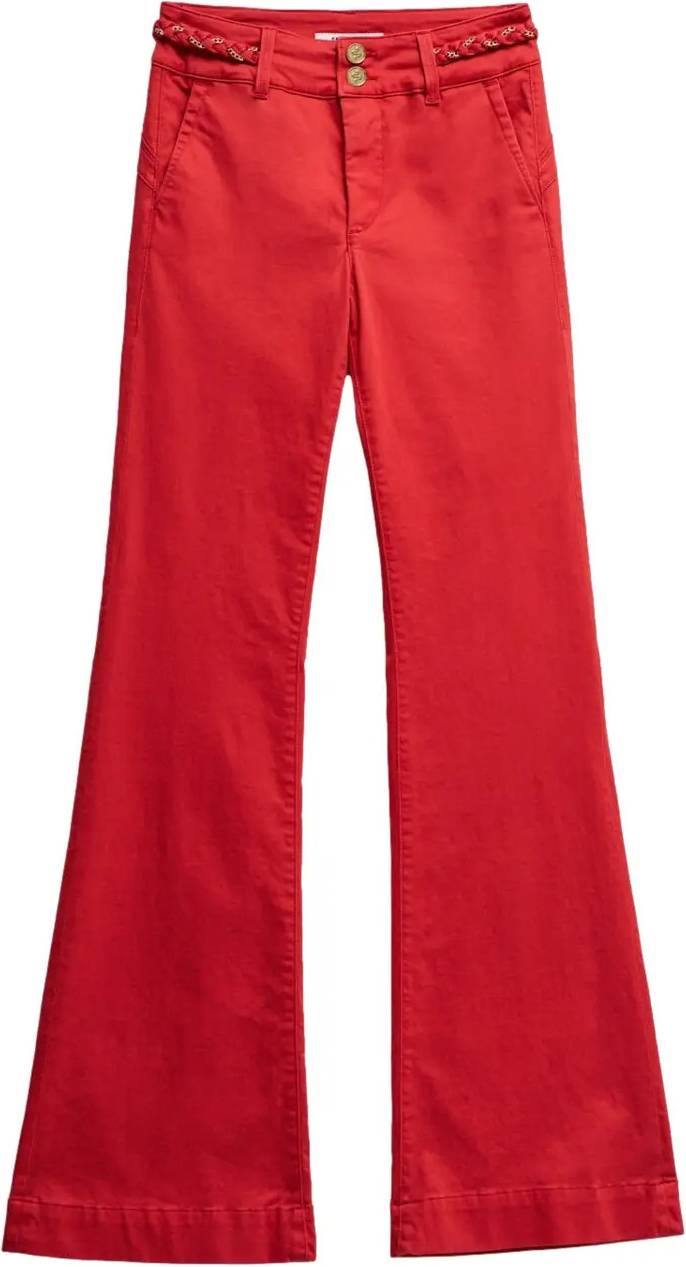 Flare Chino Jeans Secret Push In - Rouge
