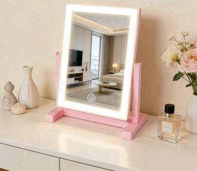 Shein LED Desktop Makeup Mirror With Light - USB Rechargeable