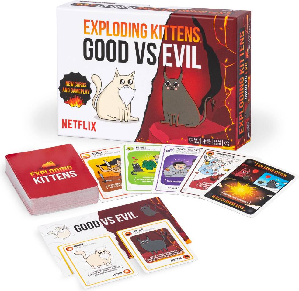 Exploding kittens: the board game Exploding Kittens Good vs Evil Family Card Game