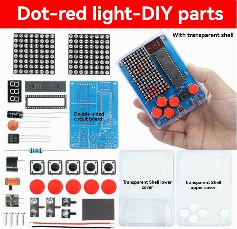 Kit de Console de Jeu DIY à LED à Points - Rouge