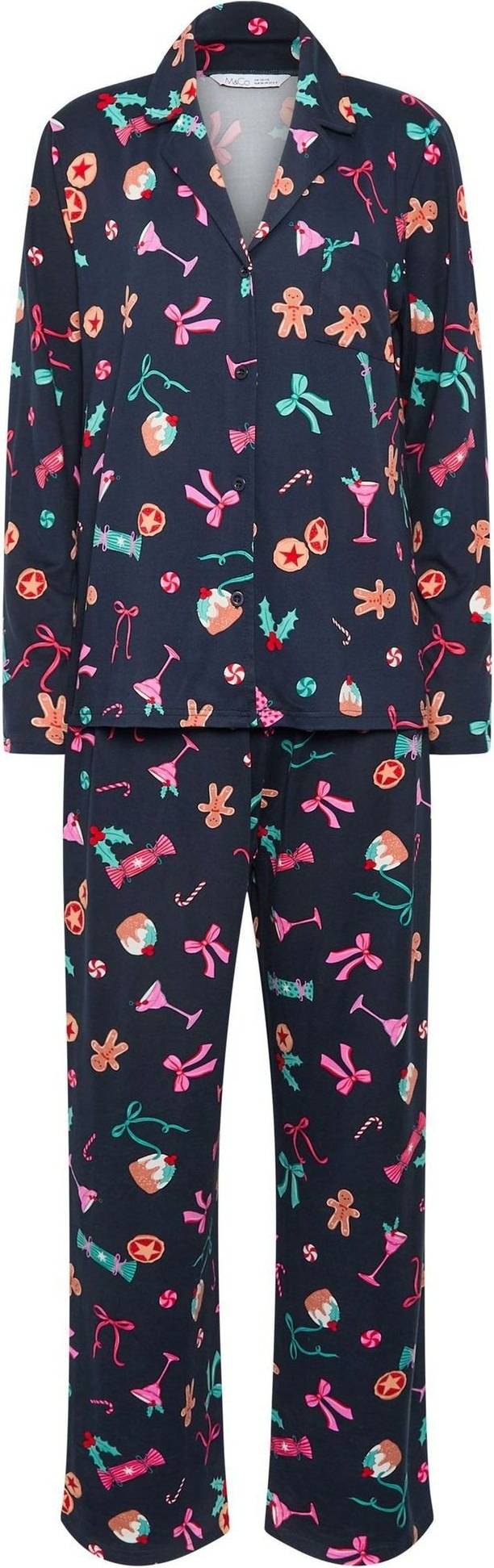 M&Co Red Christmas Soft Touch Pyjamas Set