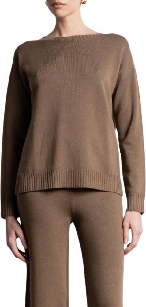 KAOS Pull Laine Col Rond - Brun