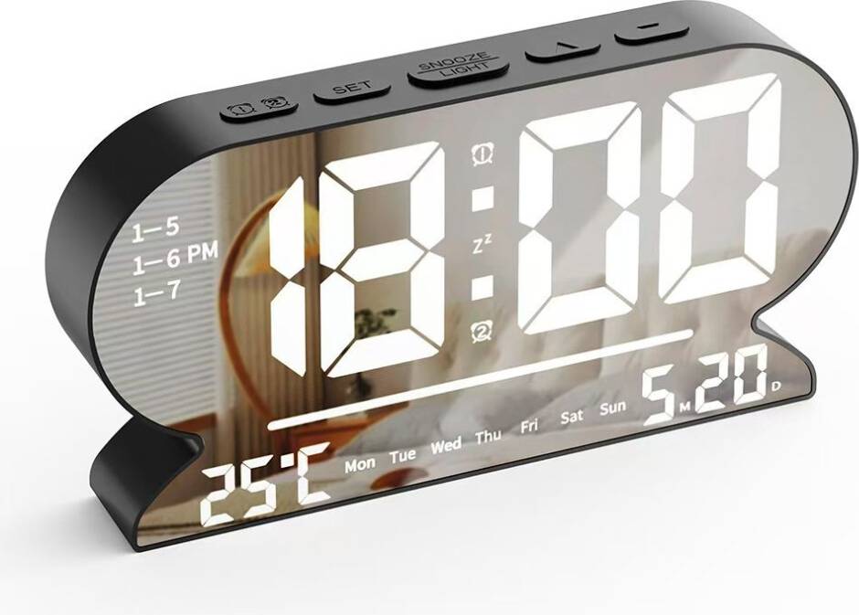 STOYOTU Voice Control LED Digital Alarm Clock