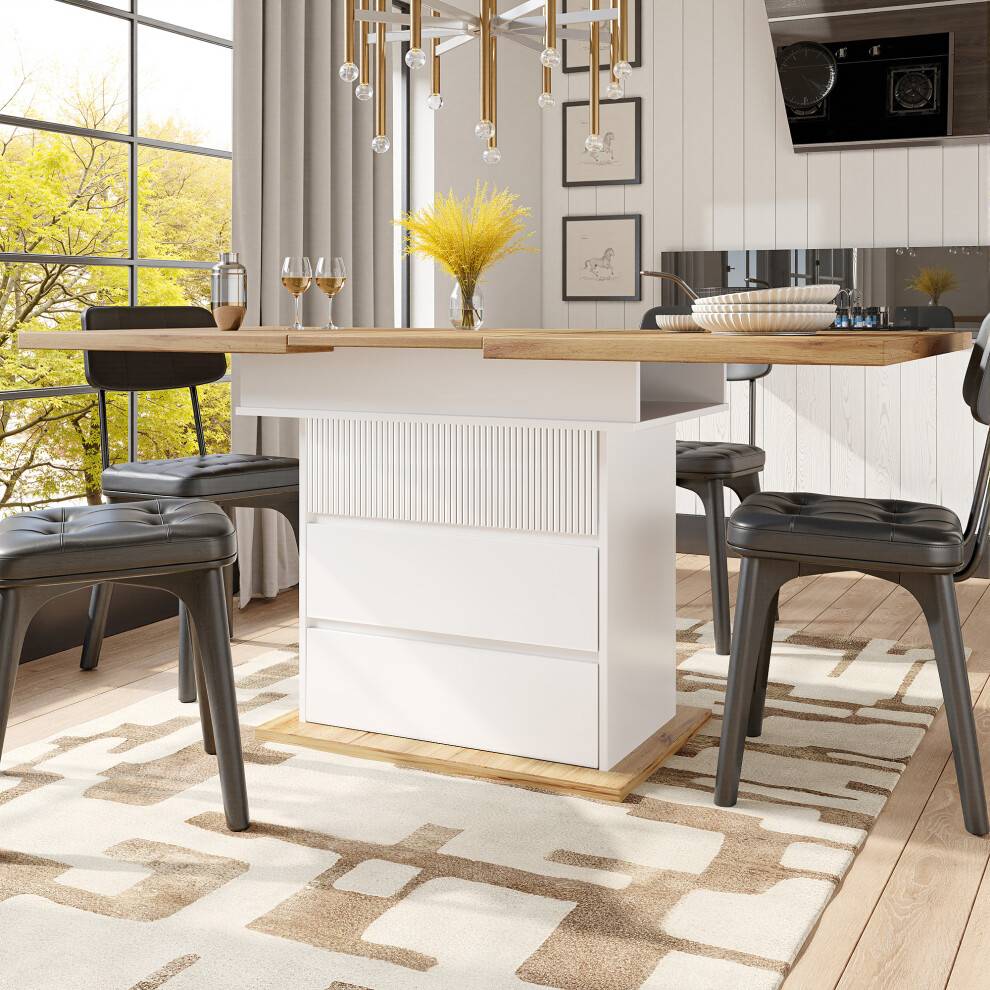 Extendable Telescopic Kitchen Dining Table