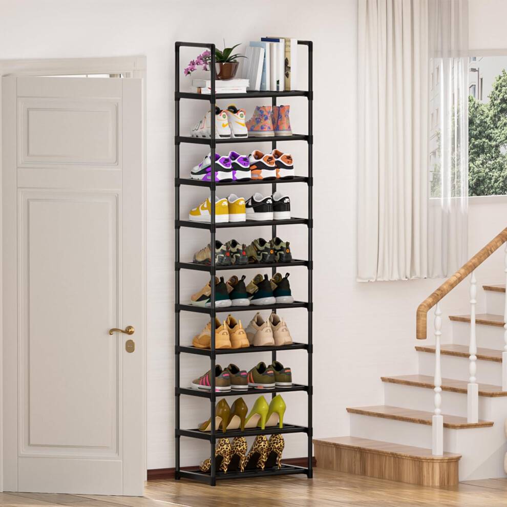 OYREL Tall Shoe Rack 10 Tier Stackable Shoe Rack