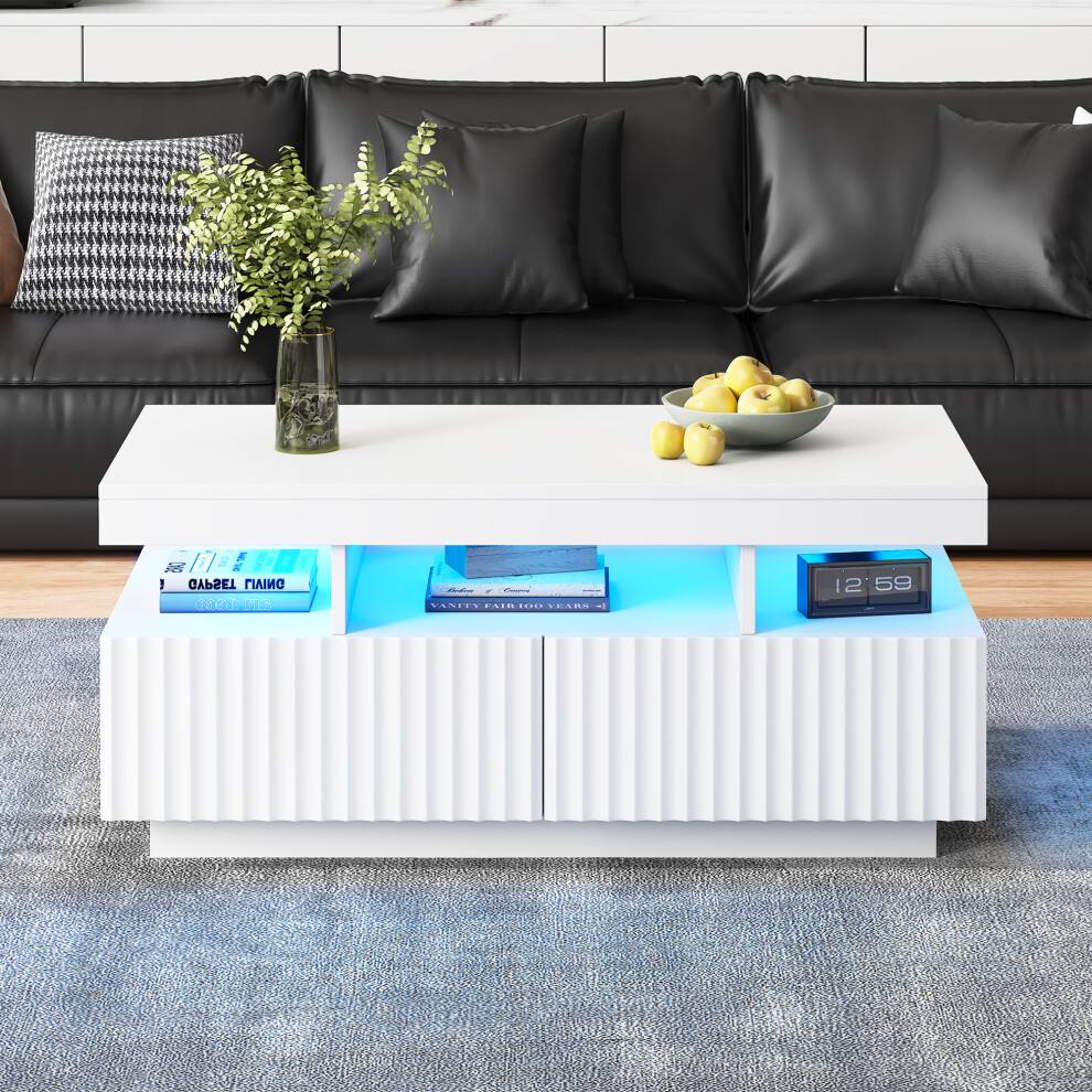 Roomfitters 100cm Coffee Table Ribbed Fluted App Table