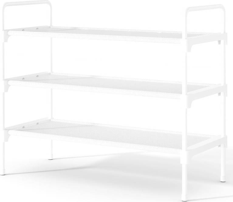 Kitsure Shoe Rack 3 Tiers White Shoe Rack