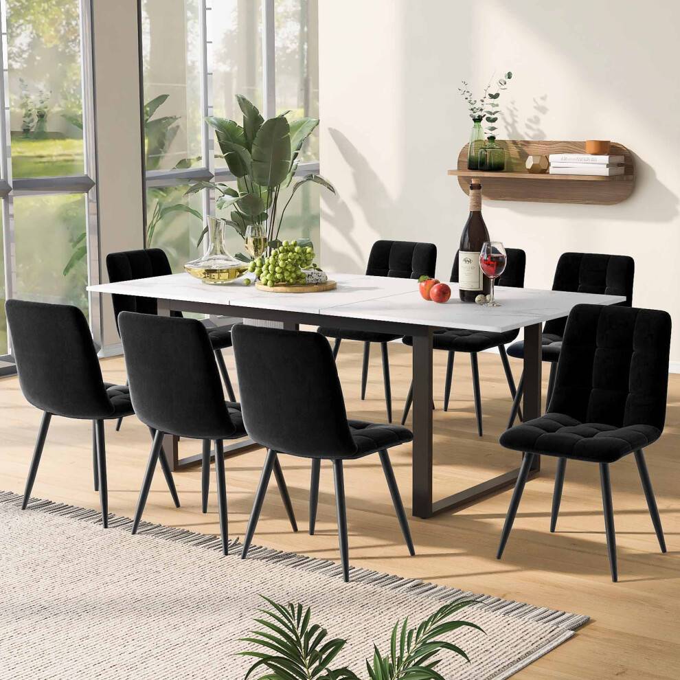 Extendable Marble Effect Top Dining Table