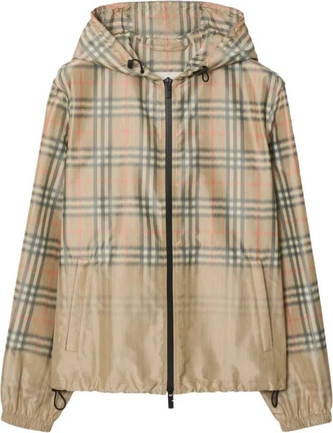Burberry Gradient Check Hooded Jacket - Polyester