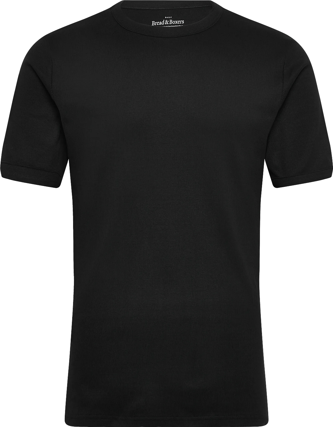 Bread & Boxers Crew-Neck Ribbed Black