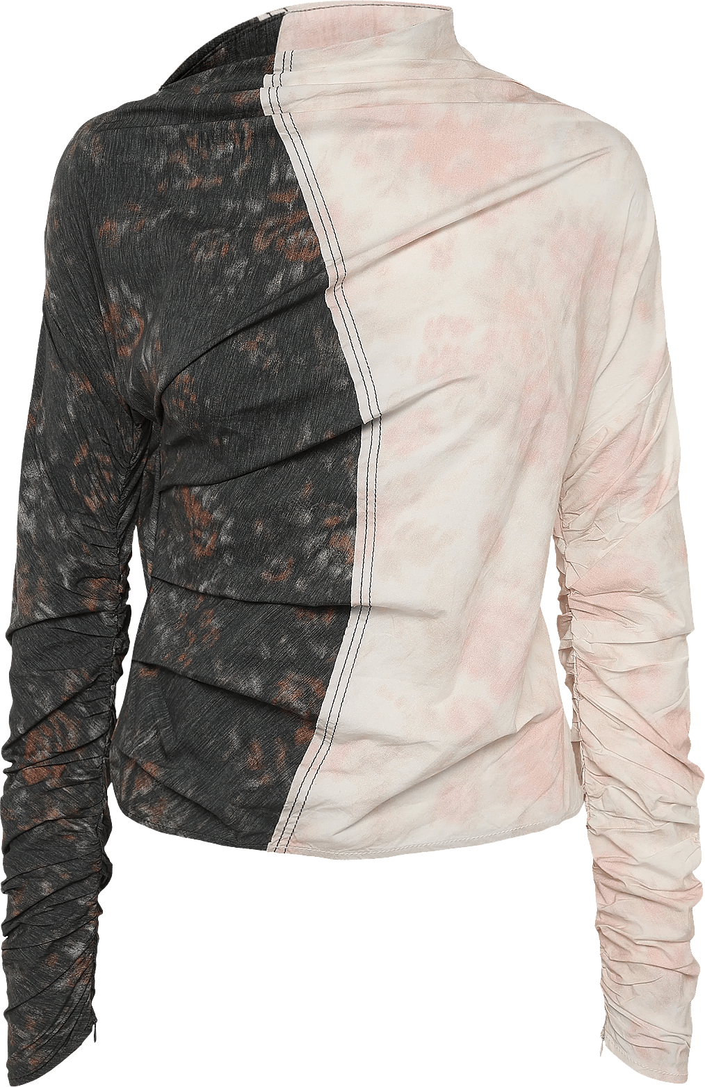 Ganni Printed Stretch Cotton Ruched Top - Multi/patterned