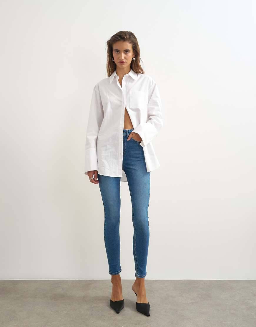 Jamie High Rise Skinny Jean - Mid Blue