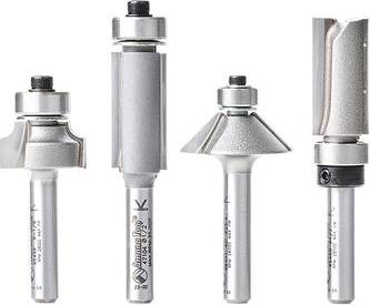 Router bit set Amana Tool AMS-553 4-Pc Carbide Tipped Router Bit Set